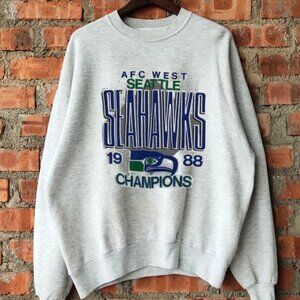 Vintage 1988 Seattle Seahawks Sweatshirt Seattle Seahawk AFC Sweatshirt Shirts